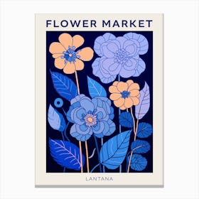Blue Flower Market Poster Lantana 2 Canvas Print
