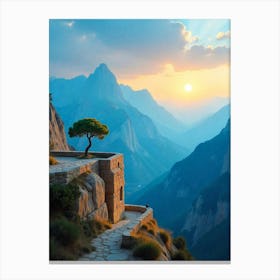 Sunrise In The Mountains 2 Canvas Print