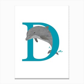 D For Dolphin Canvas Print