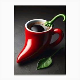Chilli Pepper Coffee Cup Canvas Print