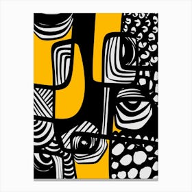Abstract Black And Yellow Canvas Print