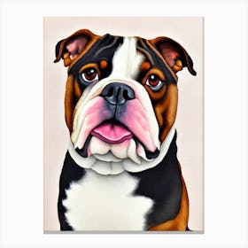 Bulldog 5 Watercolour dog Canvas Print