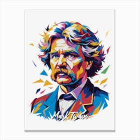 Mark Twain 01 Portrait WPAP Pop Art Canvas Print