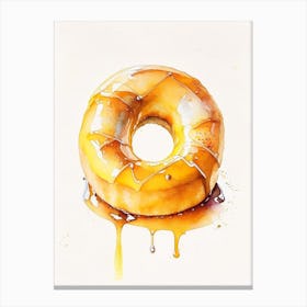 Honey Glazed Donut Cute Neon 1 Canvas Print