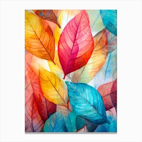 Colorful Autumn Leaves Art nature Canvas Print