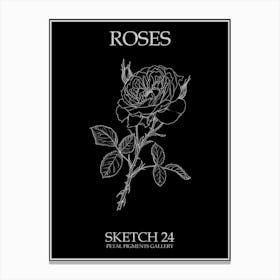 Roses Sketch 24 Poster Inverted Canvas Print
