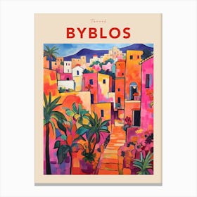 Byblos Lebanon 2 Fauvist Travel Poster Canvas Print