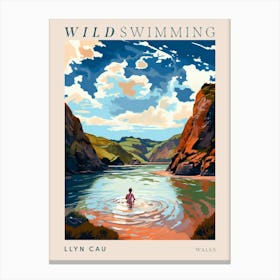 Wild Swimming At Llyn Cau Wales 3 Poster Canvas Print
