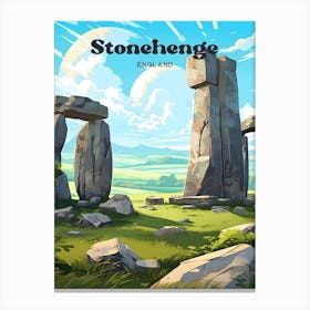 Stonehenge England Archaeological Modern Travel Illustration Canvas Print