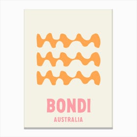 Bondi Beach, Australia, Graphic Style Poster 2 Canvas Print