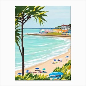 Bournemouth Beach, Dorset Contemporary Illustration 1  Canvas Print
