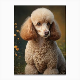 Vintage Poodle Painting Canvas Print