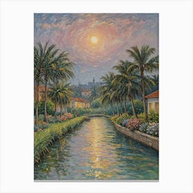 Tropical Canal Canvas Print