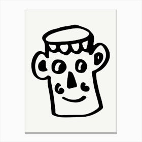 Frankenstein Cute Coffee Illustration Canvas Print