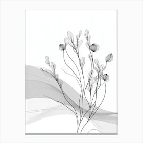 Black And White Flowers 6 Canvas Print