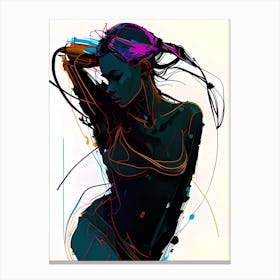 Abstract Woman Painting Canvas Print