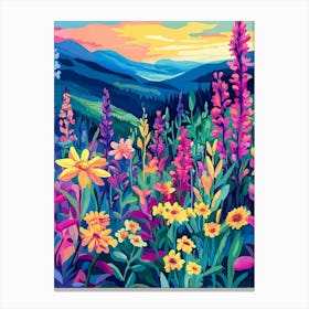 Wildflowers At Sunset Canvas Print