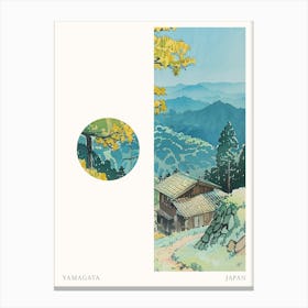 Yamagata Japan 3 Cut Out Travel Poster Canvas Print