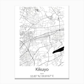 Kikuyo,Japan Minimalist Map Canvas Print