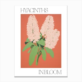 Hyacinths In Bloom Flowers Bold Illustration 2 Canvas Print