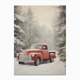 Old Truck In The Snow Canvas Print