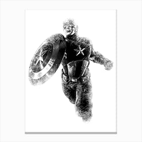 Captain America Avengers Pencil Canvas Print