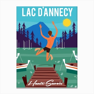 Lac D Annecy Blue & Green Canvas Print