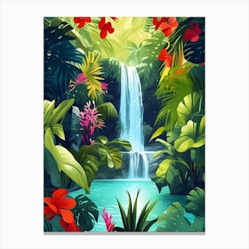 Waterfall In The Jungle 2 Canvas Print