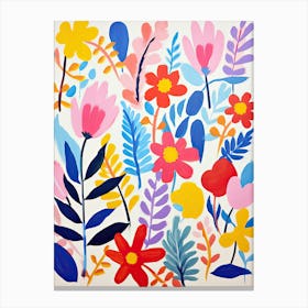 Floral Reverie; Matisse Style Whimsical Palette Canvas Print