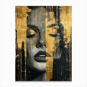 Gold And Black 15 Canvas Print