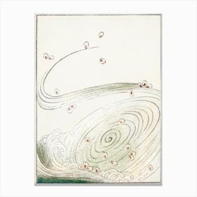 Wind And Flower Illustration, Shin Bijutsukai Canvas Print
