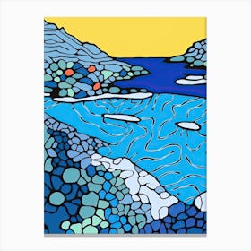 Minimal Design Style Of Great Barrier Reef, Australia 1 Canvas Print