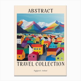 Abstract Travel Collection Poster Reykjavik Iceland 2 Canvas Print