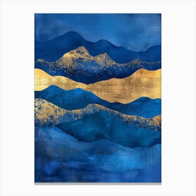 Blue And Gold Mountains 13 Canvas Print