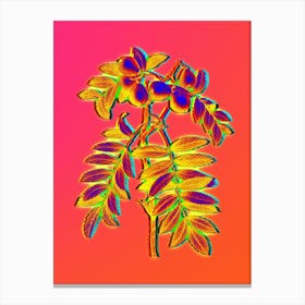 Neon Service Tree Botanical in Hot Pink and Electric Blue n.0146 Canvas Print