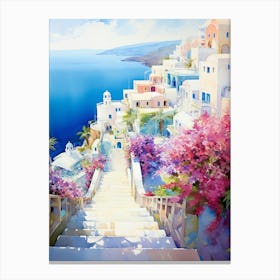 Seaview Mediterranean Hotel Terrace Decor Canvas Print