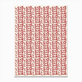 Red Love Typography Canvas Print