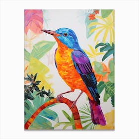 Colourful Bird Painting Dipper 3 Canvas Print