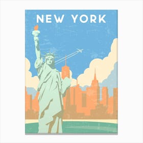 New York — Retro travel minimalist poster Canvas Print