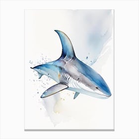 Cookiecutter Shark 2 Watercolour Canvas Print