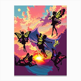 Fairy Girls At Sunset Canvas Print