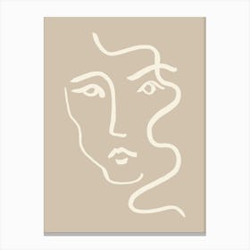 Beige face Art Poster_2458446 Canvas Print