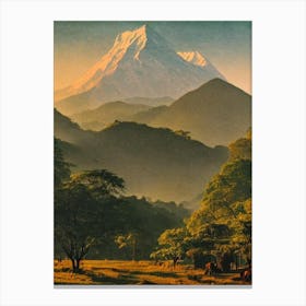 Chitwan National Park 2 Nepal Vintage Poster Canvas Print