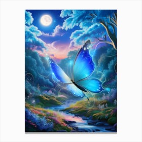 Butterfly In The Night Sky 1 Canvas Print