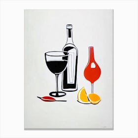 Cuba Libre Picasso Line Drawing Cocktail Poster Canvas Print