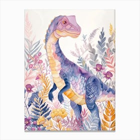 Pastel Spinosaurus Dinosaur Watercolour Canvas Print