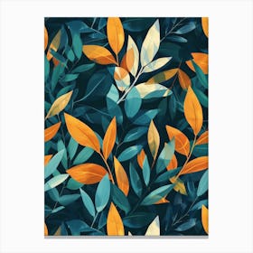 Seamless Pattern With Leaves 5 Canvas Print