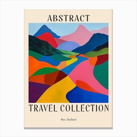 Abstract Travel Collection Poster New Zealand 1 Canvas Print