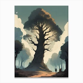 Shadow Of The Great Tree blue Canvas Print