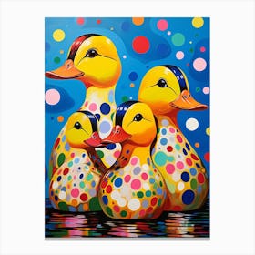 Polka Dot Ducklings 6 Canvas Print